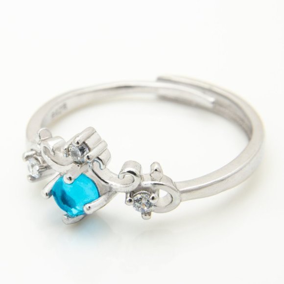 Adjustable Aquamarine Sterling Silver Ring - Picture 2 of 2